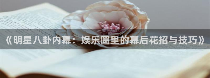 壹号平台下载安装官网：《明星八卦内幕：娱乐圈里的幕后花招与技巧》